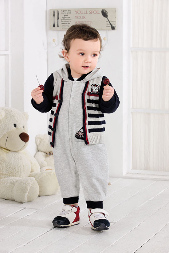 卡拉貝熊兒童套裝帶帽(灰色)