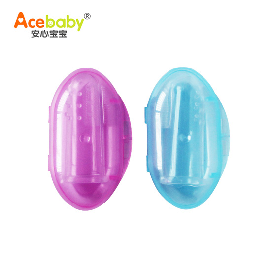 安心寶寶新款指套牙刷紅藍(lán)兩個