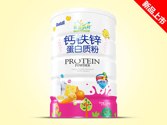 金頂貝貝蛋白質粉500g鐵聽-鈣鐵鋅