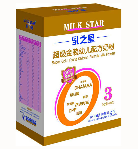 乳之星超級(jí)金裝yingye奶粉3段(盒裝)