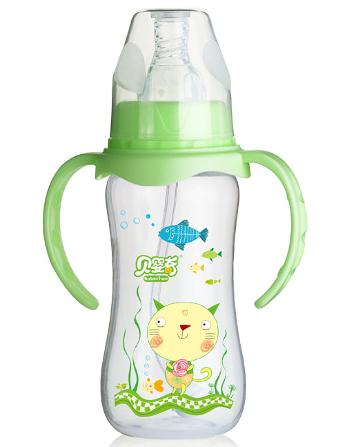 貝嬰奇240ml標口弧形PP奶瓶綠色