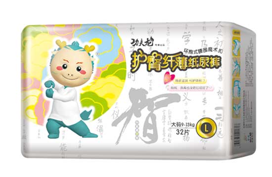 功夫龍護(hù)臀纖薄紙尿褲L碼32片