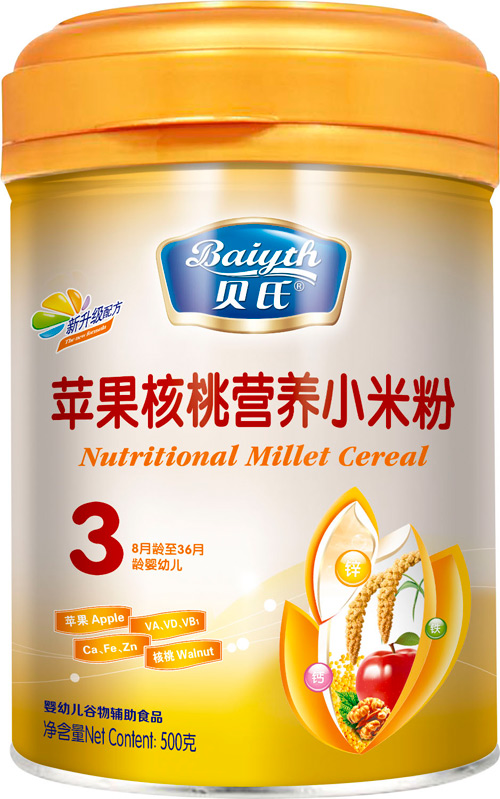 貝氏蘋果核桃營養(yǎng)小米粉408克3段