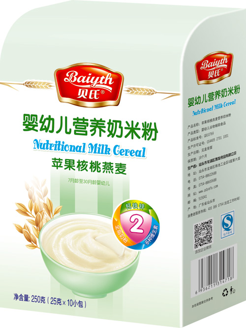貝氏蘋(píng)果核桃燕麥y(cè)ingye營(yíng)養(yǎng)奶米粉408克盒裝2段