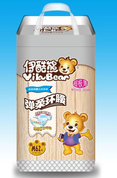 伊酷熊全芯體yinge紙尿褲M碼62片