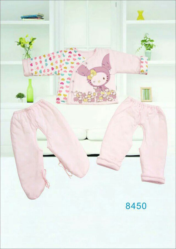 快樂小天天保暖棉衣套裝 粉色