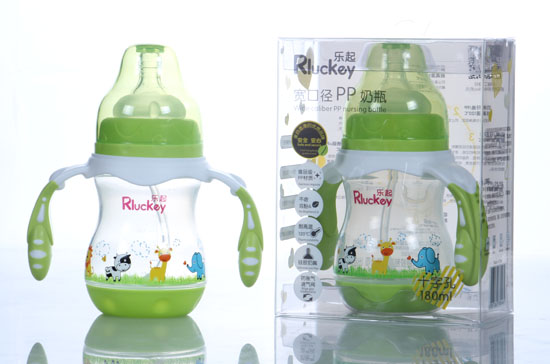 樂起寬口徑PP奶瓶180ml綠色