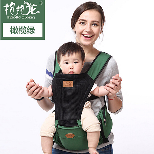 抱抱龍腰凳夏季透氣yinge雙肩腰凳橄欖綠