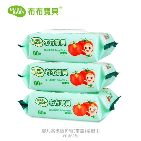 布布寶貝yinge高級(jí)版護(hù)臀(帶蓋)柔濕巾-3包