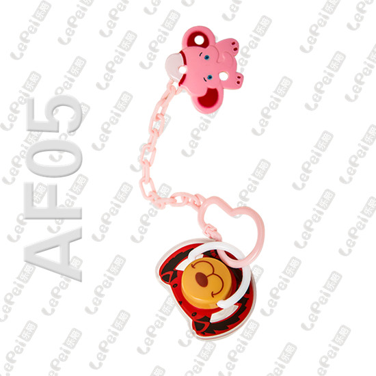 樂陪可愛動(dòng)物帶鏈安撫奶嘴紅