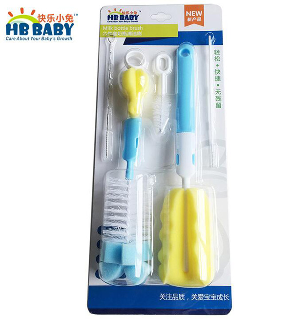 快樂小兔奶瓶刷六件套海綿奶嘴刷吸管刷
