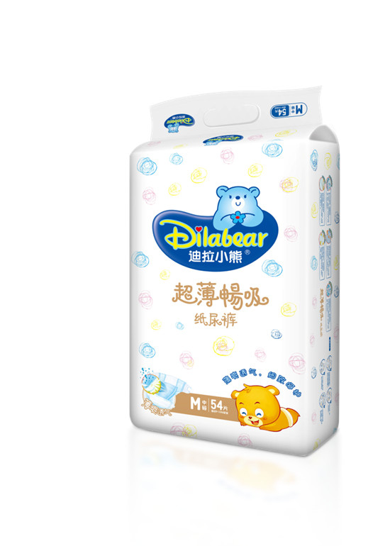 迪拉小熊超薄暢吸紙尿褲M(mǎn)碼54片
