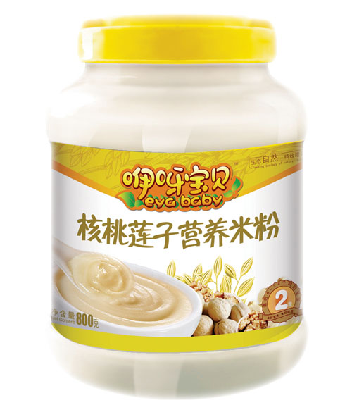 咿呀寶貝核桃蓮子營(yíng)養(yǎng)米粉(桶裝金黃色)2段