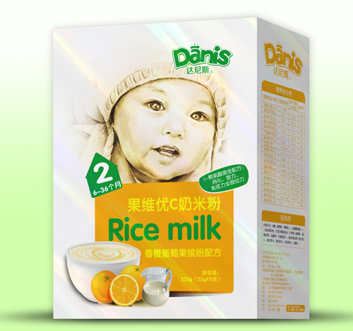 達(dá)尼斯香橙葡萄果維優(yōu)C奶米粉盒裝2段