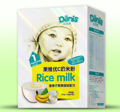 達(dá)尼斯香蕉芒果果維優(yōu)C奶米粉盒裝1段