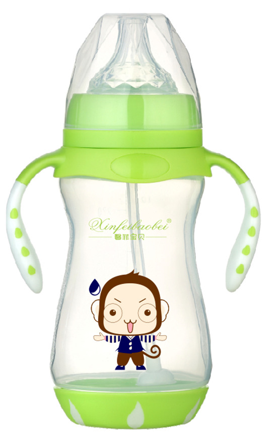 馨菲寶貝奶瓶雙柄綠色