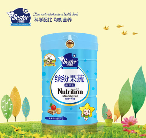 小萌星繽紛果蔬蒸米粉蘋果淮山猴頭菇