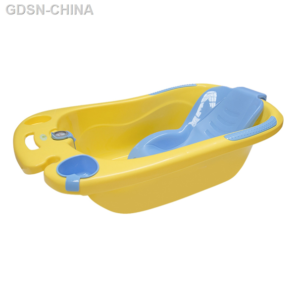 青蛙嘟迪心語測溫浴盆黃藍