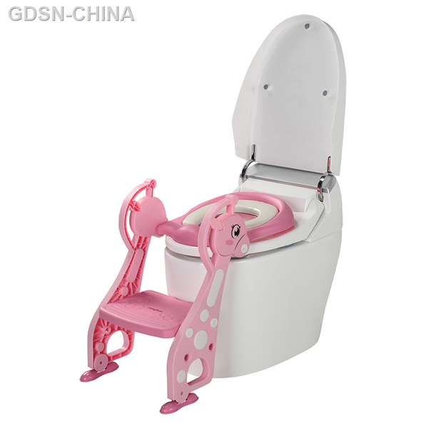 青蛙嘟迪新款小鹿階梯式輔助坐便器軟墊粉色