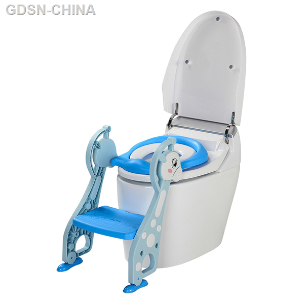 青蛙嘟迪新款小鹿階梯式輔助坐便器軟墊藍(lán)色