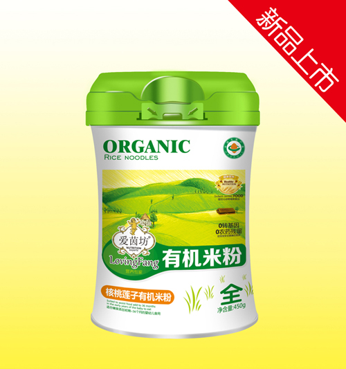 愛(ài)茵坊核桃蓮子有機(jī)米粉(腰型罐裝)