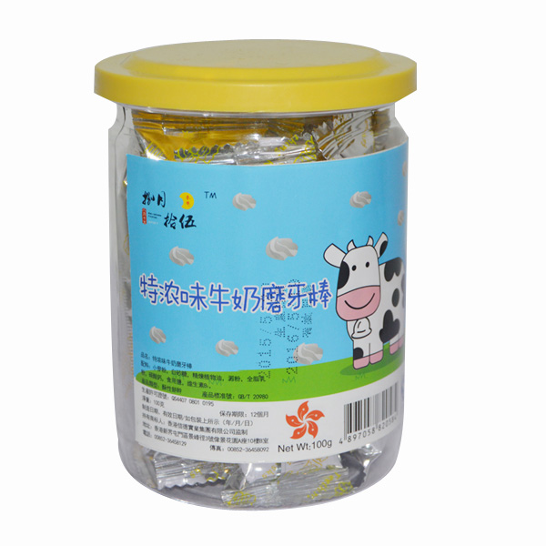 捌月拾伍特濃味牛奶磨牙棒罐裝100g