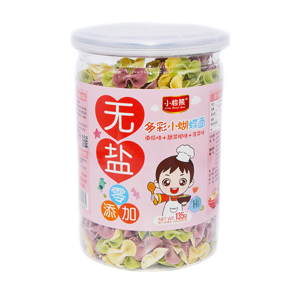 小棕熊無(wú)鹽多彩小蝴蝶面(南瓜+甜菜根+菠菜)