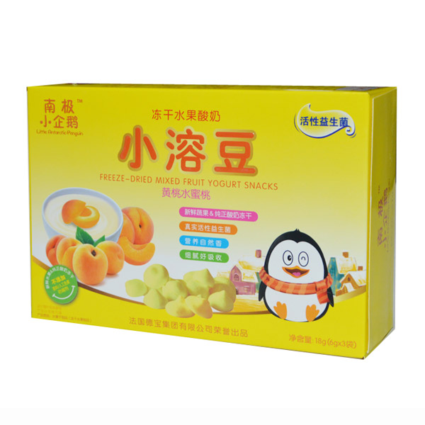 南極小企鵝凍干水果酸奶小溶豆黃桃水蜜桃味