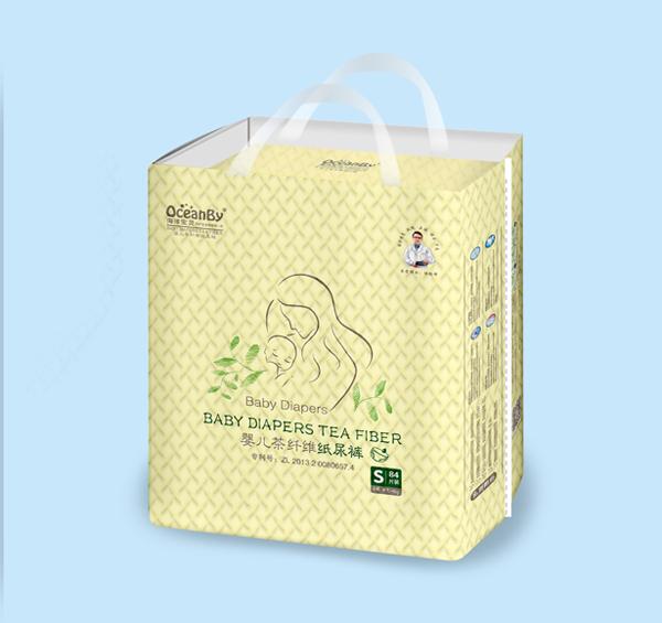 海洋寶貝嬰兒茶纖維紙尿褲S碼84片-大包