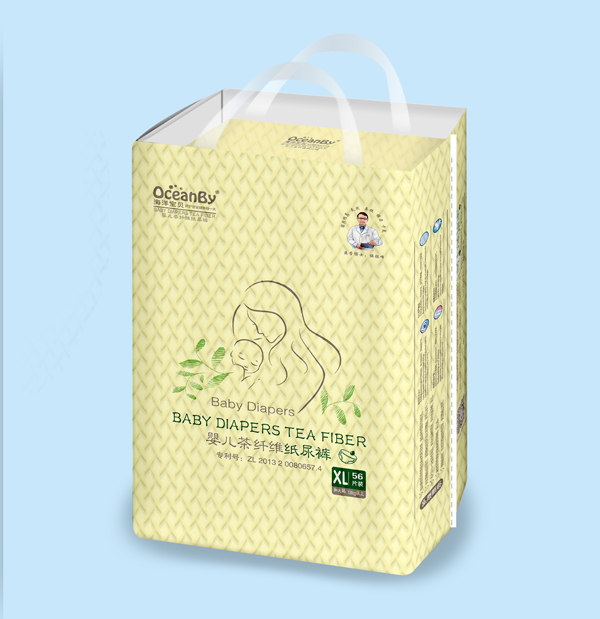 海洋寶貝嬰兒茶纖維紙尿褲XL碼56片-大包