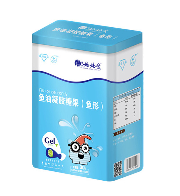 媽媽愛魚油凝膠糖果(魚形)鐵盒裝