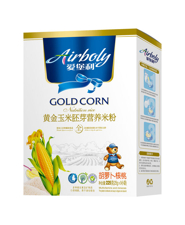 愛堡利黃金玉米胚芽營養(yǎng)米粉-胡蘿卜核桃盒裝