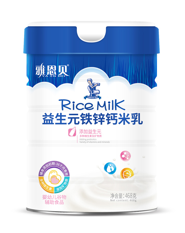 雅恩貝益生元鐵鋅鈣米乳 桶裝