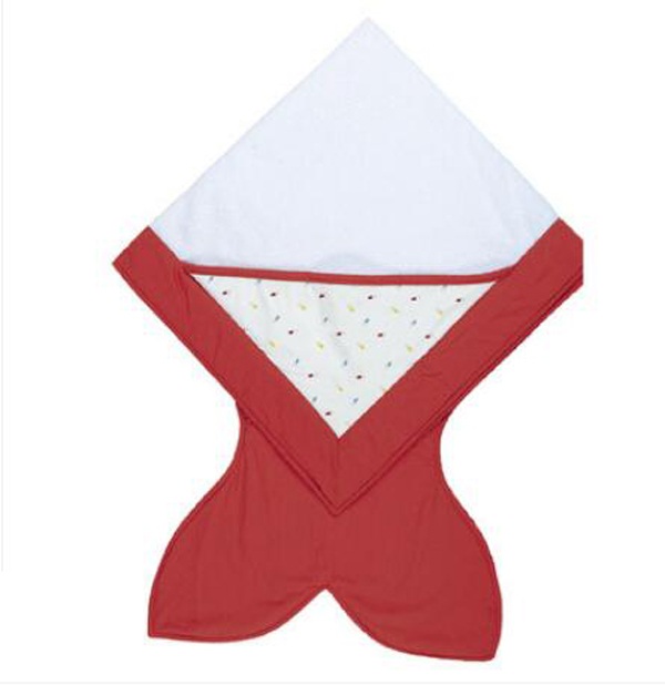 西班牙baby bites嬰兒純棉斗篷帶帽浴巾 紅色