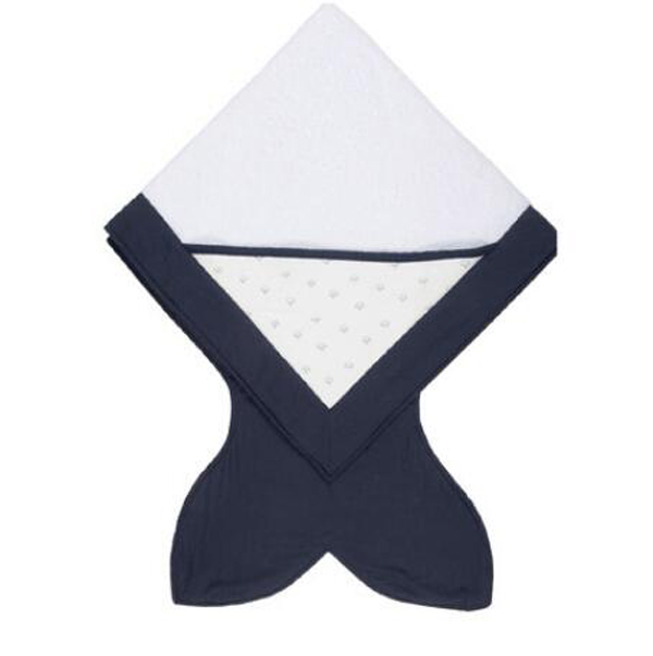 西班牙baby bites嬰兒純棉斗篷帶帽浴巾 海軍藍(lán)