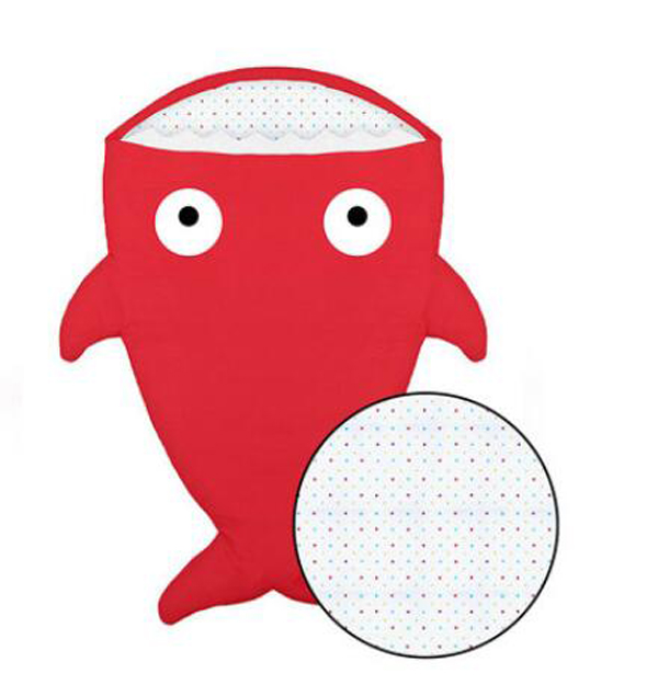 西班牙baby bites 鯊魚睡袋 紅色(內(nèi)襯彩點(diǎn))