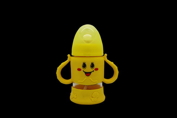 貝臣160ml寬口章魚硅膠套晶鉆自動吸奶瓶