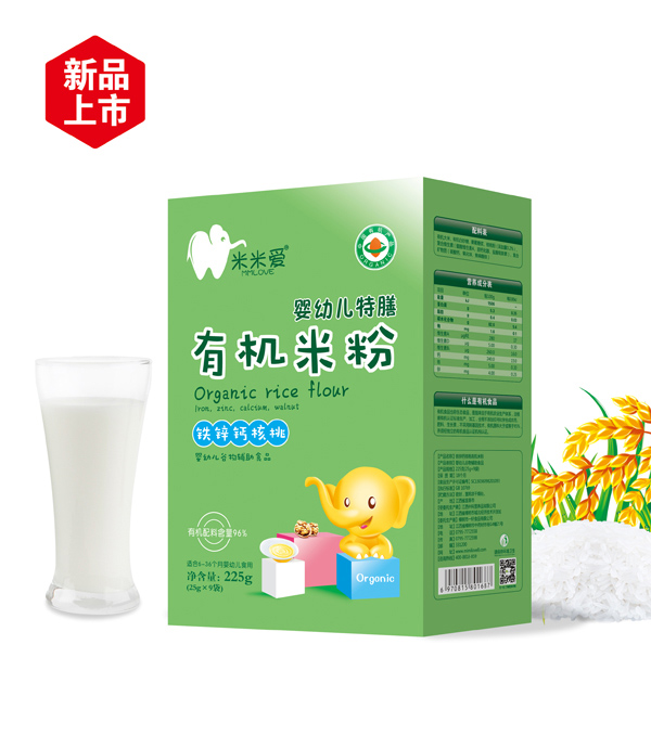 米米愛有機(jī)米粉 鐵鋅鈣核桃 盒裝