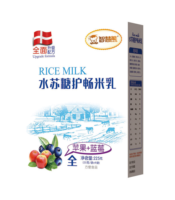 智慧熊水蘇糖護(hù)暢米乳-蘋(píng)果+藍(lán)莓 盒裝