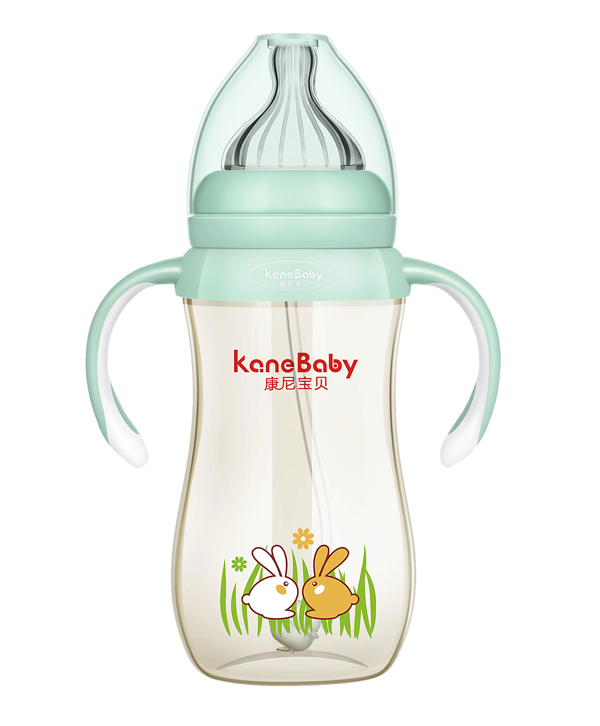 康尼寶貝PPSU奶瓶 兩只兔子 綠色