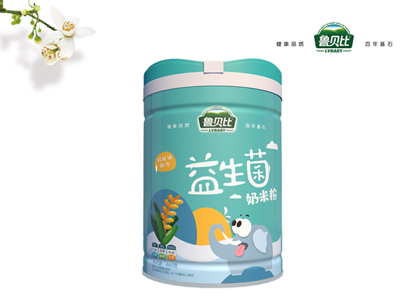 魯貝比益生菌奶米粉聽(tīng)裝-鈣鐵鋅配方