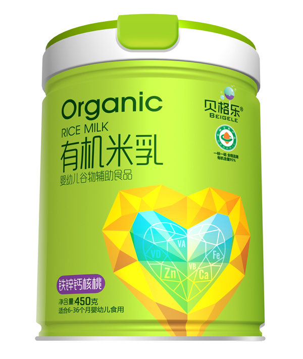 貝格樂有機米乳-鐵鋅鈣核桃 聽裝