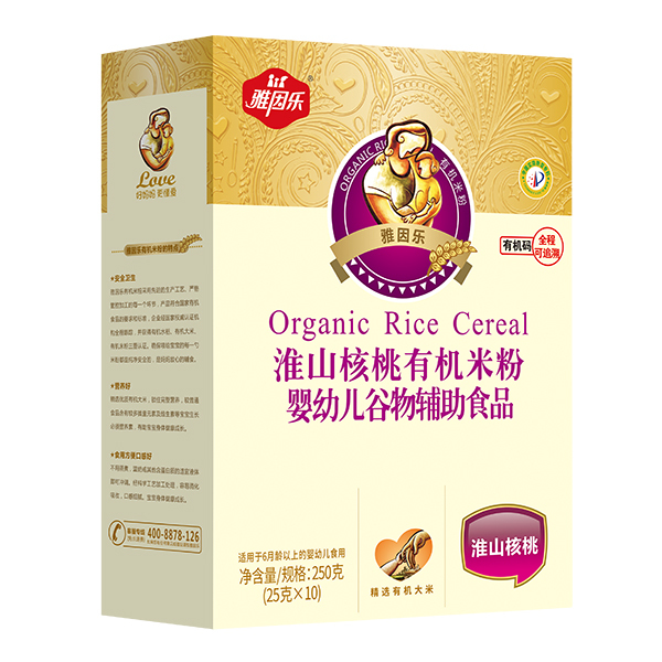 雅因樂淮山核桃有機(jī)米粉盒裝