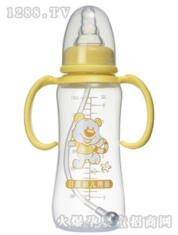 日康圓弧形有柄PP自動(dòng)奶瓶240ML