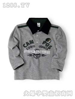 小豬班納童反領長袖針織衫