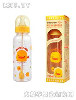 黃色小鴨自動吸管奶瓶240CC