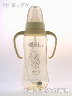 帶柄自動PES奶瓶300mL松鼠