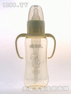 實(shí)感帶柄防嗆PES奶瓶300ML松鼠