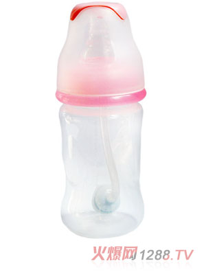 親恩4安標口徑花型自動PP奶瓶（粉紅）