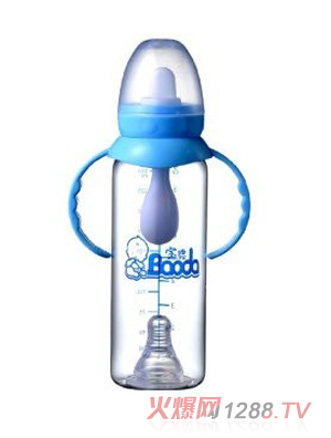 寶德雙柄直身PP奶瓶240ml藍(lán)